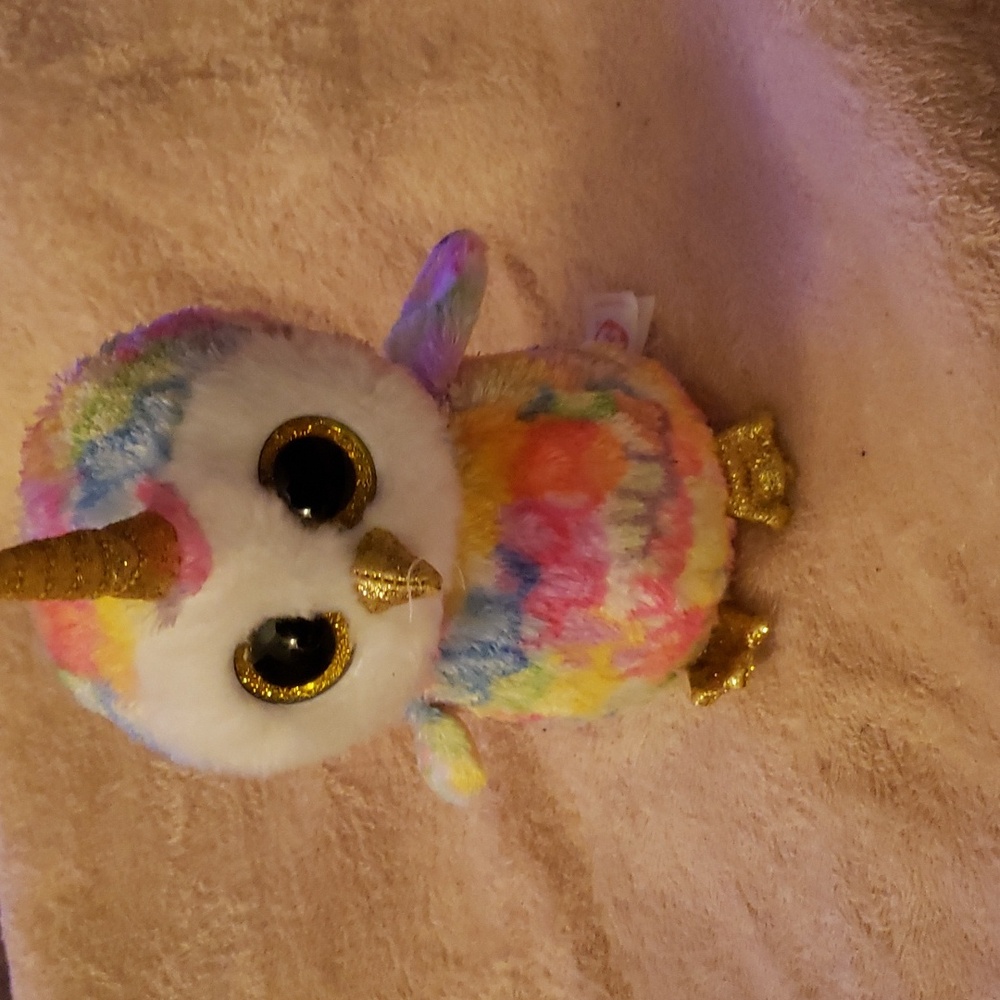 TY BEANIE BOO  THE ENCHANTED UNICORN OWL.  6" NWOT.